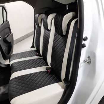 Авточехлы Автопилот белый черный Ромб